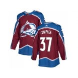 Men Adidas Colorado Avalanche #37 J.T. Compher Burgundy Home Authentic Stitched NHL Jersey