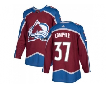 Men Adidas Colorado Avalanche #37 J.T. Compher Burgundy Home Authentic Stitched NHL Jersey