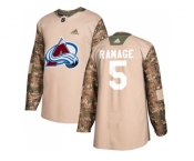 Men Adidas Colorado Avalanche #5 Rob Ramage Camo Authentic 2017 Veterans Day Stitched NHL Jersey