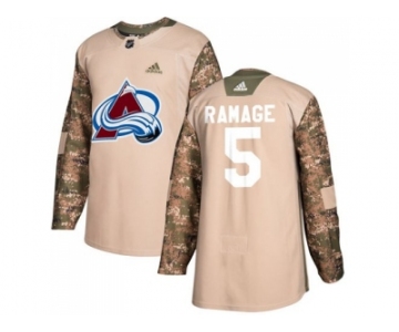 Men Adidas Colorado Avalanche #5 Rob Ramage Camo Authentic 2017 Veterans Day Stitched NHL Jersey