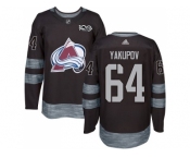 Men Adidas Colorado Avalanche #64 Nail Yakupov Black 1917-2017 100th Anniversary Stitched NHL Jersey