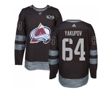 Men Adidas Colorado Avalanche #64 Nail Yakupov Black 1917-2017 100th Anniversary Stitched NHL Jersey