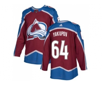 Men Adidas Colorado Avalanche #64 Nail Yakupov Burgundy Home Authentic Stitched NHL Jersey