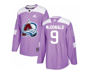 Men Adidas Colorado Avalanche #9 Lanny McDonald Purple Authentic Fights Cancer Stitched NHL Jersey