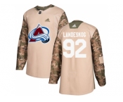 Men Adidas Colorado Avalanche #92 Gabriel Landeskog Camo Authentic 2017 Veterans Day Stitched NHL Jersey