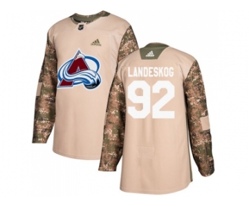 Men Adidas Colorado Avalanche #92 Gabriel Landeskog Camo Authentic 2017 Veterans Day Stitched NHL Jersey