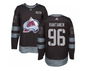 Men Adidas Colorado Avalanche #96 Mikko Rantanen Black 1917-2017 100th Anniversary Stitched NHL Jersey