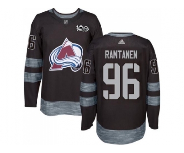 Men Adidas Colorado Avalanche #96 Mikko Rantanen Black 1917-2017 100th Anniversary Stitched NHL Jersey