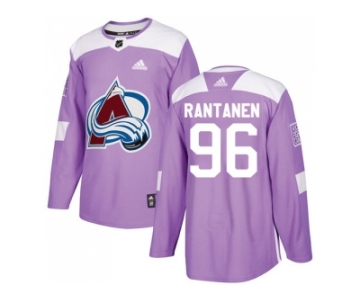 Men Adidas Colorado Avalanche #96 Mikko Rantanen Purple Authentic Fights Cancer Stitched NHL Jersey