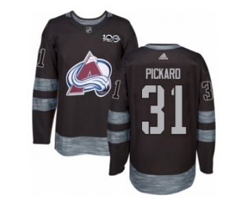 Men's Adidas Colorado Avalanche #31 Calvin Pickard Authentic Black 1917-2017 100th Anniversary NHL Jersey