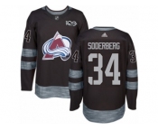 Men's Adidas Colorado Avalanche #34 Carl Soderberg Authentic Black 1917-2017 100th Anniversary NHL Jersey