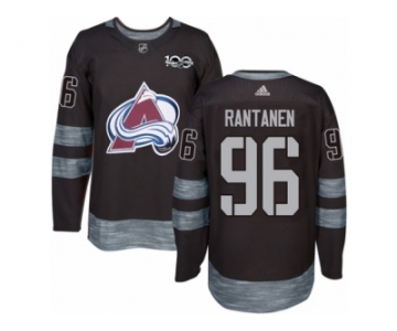 Men's Adidas Colorado Avalanche #96 Mikko Rantanen Authentic Black 1917-2017 100th Anniversary NHL Jersey