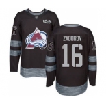 Men's Avalanche #16 Nikita Zadorov Black 1917-2017 100th Anniversary Stitched Hockey Jersey