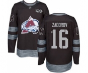 Men's Avalanche #16 Nikita Zadorov Black 1917-2017 100th Anniversary Stitched Hockey Jersey