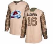 Men's Avalanche #16 Nikita Zadorov Camo 2017 Veterans Day Stitched Hockey Jersey