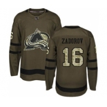 Men's Avalanche #16 Nikita Zadorov Green Salute to Service Stitched Hockey Jersey