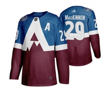 Men's Avalanche #29 Nathan MacKinnon Blue Burgundy Authentic 2019 Stadium Series Stitched Hockey Jersey