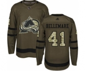 Men's Avalanche #41 Pierre-Edouard Bellemare Green Salute to Service Stitched Hockey Jersey