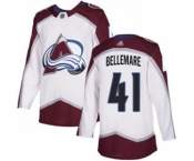 Men's Avalanche #41 Pierre-Edouard Bellemare White Road Authentic Stitched Hockey Jersey