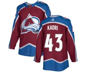 Men's Avalanche #43 Nazem Kadri Burgundy Home Stitched Hockey Jersey