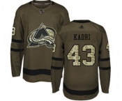 Men's Avalanche #43 Nazem Kadri Green Salute to Service Stitched Hockey Jersey