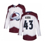 Men's Avalanche #43 Nazem Kadri White Road Stitched Hockey Jersey