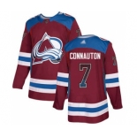 Men's Avalanche #7 Kevin Connauton Burgundy Home Authentic Drift Fashion Stitched Hockey Jersey