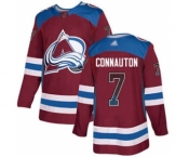 Men's Avalanche #7 Kevin Connauton Burgundy Home Authentic Drift Fashion Stitched Hockey Jersey