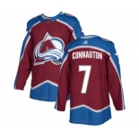 Men's Avalanche #7 Kevin Connauton Burgundy Home Authentic Stitched Hockey Jersey