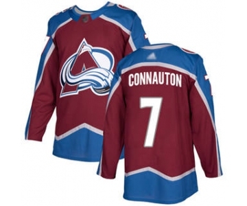 Men's Avalanche #7 Kevin Connauton Burgundy Home Authentic Stitched Hockey Jersey