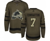 Men's Avalanche #7 Kevin Connauton Green Salute to Service Stitched Hockey Jersey