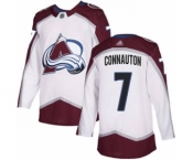 Men's Avalanche #7 Kevin Connauton White Road Authentic Stitched Hockey Jersey