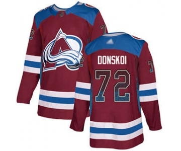 Men's Avalanche #72 Joonas Donskoi Burgundy Home Authentic Drift Fashion Stitched Hockey Jersey