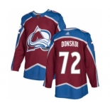 Men's Avalanche #72 Joonas Donskoi Burgundy Home Authentic Stitched Hockey Jersey