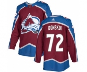 Men's Avalanche #72 Joonas Donskoi Burgundy Home Authentic Stitched Hockey Jersey