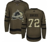 Men's Avalanche #72 Joonas Donskoi Green Salute to Service Stitched Hockey Jersey