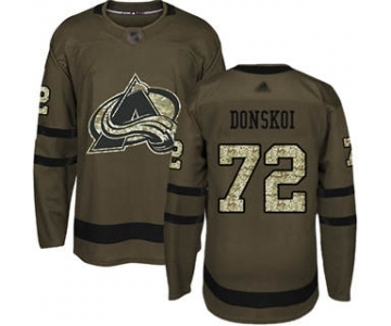 Men's Avalanche #72 Joonas Donskoi Green Salute to Service Stitched Hockey Jersey