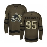 Men's Avalanche #95 Andre Burakovsky Green Salute to Service Stitched Hockey Jersey