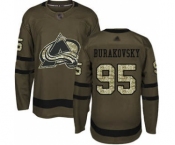 Men's Avalanche #95 Andre Burakovsky Green Salute to Service Stitched Hockey Jersey