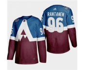 Men's Avalanche #96 Mikko Rantanen Blue Burgundy Authentic 2019 Stadium Series Stitched Hockey Jersey