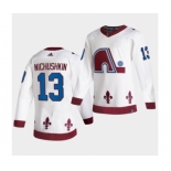 Men's Colorado Avalanche #13 Valeri Nichushkin 2020-21 White Reverse Retro Stitched Jersey