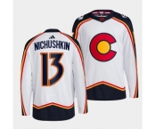 Men's Colorado Avalanche #13 Valeri Nichushkin White 2022-23 Reverse Retro Stitched Jersey