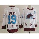 Men's Colorado Avalanche #19 Joe Sakic White 2021 Retro Stitched NHL Jersey