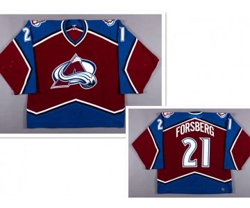 Men's Colorado Avalanche #21 Peter Forsberg Red Jersey