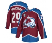 Men's Colorado Avalanche #29 Nathan MacKinnon 2022 Burgundy Stanley Cup Final Patch Stitched Jersey