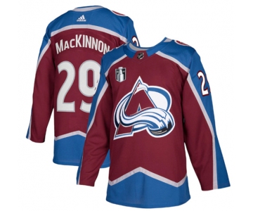 Men's Colorado Avalanche #29 Nathan MacKinnon 2022 Burgundy Stanley Cup Final Patch Stitched Jersey