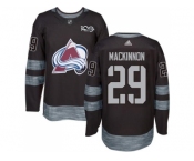 Men's Colorado Avalanche #29 Nathan MacKinnon Black 1917-2017 100th Anniversary Stitched NHL Jersey