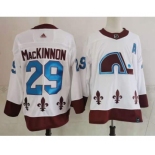 Men's Colorado Avalanche #29 Nathan MacKinnon White 2021 Retro Stitched NHL Jersey