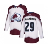 Men's Colorado Avalanche #29 Nathan MacKinnon White Road Stitched Hockey Jersey