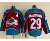 Men's Colorado Avalanche #29 Nathan MacKinnon With A Ptach Burgundy Stitched Jersey